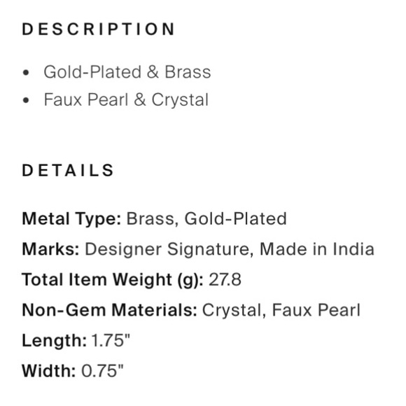 Oscar de la renta gold plated faux pearl earrings - Picture 7 of 7